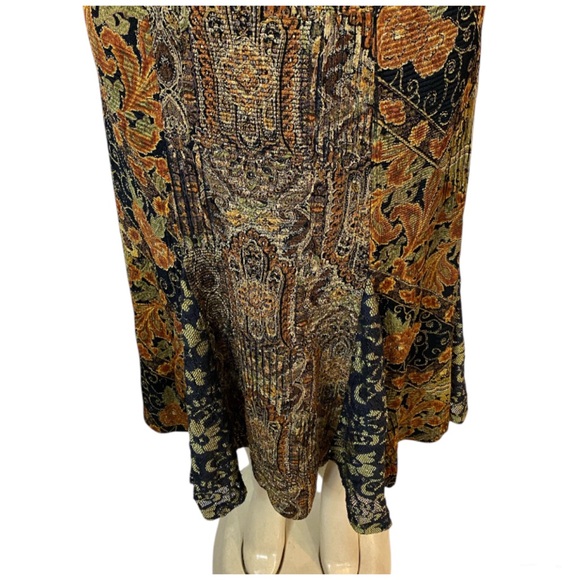 Y2K Flare Midi Skirt Patchwork Floral Paisley Multicolor Fairycore Size S/M - Picture 4 of 9